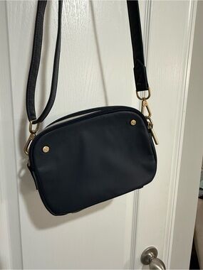 Thirty-One Navy Crossbody Bag with Gold Hardware